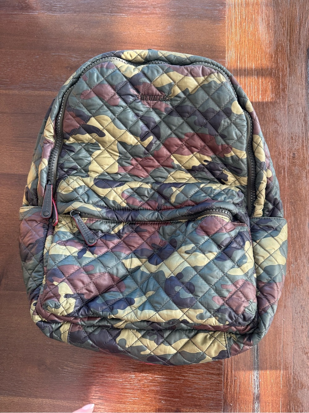 MZ Wallace Metro Backpack II Green Camo Quilted Nylon
